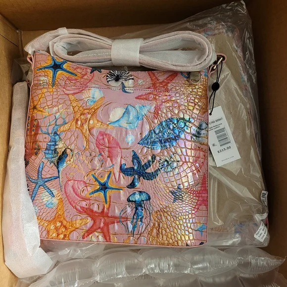 Brahmin Katie Starlight Melbourne, Starfish Patterned Crossbody Nwt - Picture 2 of 13